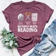 Rock Paper Scissor Reading Book Reading Teacher Bookworm Bella Canvas T-shirt Heather Maroon