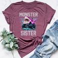 Shark Monster Truck Sister Monster Truck Are My Jam Truck Bella Canvas T-shirt Heather Maroon