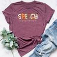 Speech Language Pathologist Slp Pumpkin Fall Thanksgiving Bella Canvas T-shirt Heather Maroon