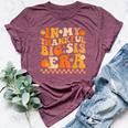 In My Thankful Big Sis Era Groovy Fall Sister Thanksgiving Bella Canvas T-shirt Heather Maroon
