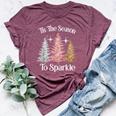 Tis The Season To Sparkle Cute Pink Christmas Tree Womens Bella Canvas T-shirt Heather Maroon