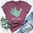 Turkey Glove Nurse Thanksgiving Bella Canvas T-shirt Heather Maroon