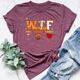 Wine Turkey Family Wtf Thanksgiving Bella Canvas T-shirt Heather Maroon