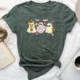 Cute Ghost Groovy Vintage Halloween Spooky Season Floral Bella Canvas T-shirt Heather Forest