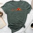 Ekg Heartbeat Turkey Nurse Nursing School Fall Thanksgiving Bella Canvas T-shirt Heather Forest
