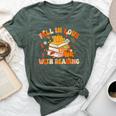 Fall In Love With Reading Book Autumn Pumpkins And Teachers Bella Canvas T-shirt Heather Forest
