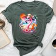 Flamingle All The Way Summer Cocktail Flamingo Summer Vibes Bella Canvas T-shirt Heather Forest