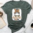 Friends Giving 2024 Thanksgiving Friendsgiving Messy Bun Bella Canvas T-shirt Heather Forest