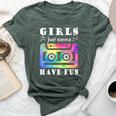 80S 90S Girls Just Wanna Have Fun Cassette Vintage Bella Canvas T-shirt Heather Forest