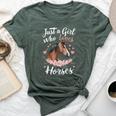 Just A Girl Who Loves Horses Vintage Horse Bella Canvas T-shirt Heather Forest