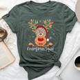 Kindergarten Squad Plaid Reindeer Santa Teacher Christmas Bella Canvas T-shirt Heather Forest
