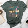 My Last First Day Senior 2025 Back To School Class Groovy Bella Canvas T-shirt Heather Forest