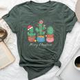 Merry Christmas Cactus Tree Lights Cactus Lover Xmas Bella Canvas T-shirt Heather Forest