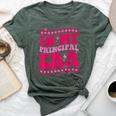 In My Principal Era Groovy School Principal Back To School Bella Canvas T-shirt Heather Forest