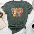 Retro Groovy Aunt 1St Birthday Auntie Matching Family Hippie Bella Canvas T-shirt Heather Forest