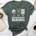 Rock Paper Scissor Reading Book Reading Teacher Bookworm Bella Canvas T-shirt Heather Forest