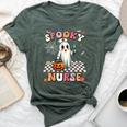 Spooky Nurse Ghost Halloween Cute Groovy Nursing Halloween Bella Canvas T-shirt Heather Forest