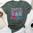 Taylor First Name Personalized Groovy 80'S Pink Retro Bella Canvas T-shirt Heather Forest