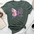 I Can Do All Things Through Christ Pretty Butterfly Bella Canvas T-shirt Heather Forest