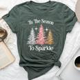Tis The Season To Sparkle Cute Pink Christmas Tree Womens Bella Canvas T-shirt Heather Forest