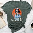 Trick Or Treatment Halloween Nurse Skeleton Ghost Bella Canvas T-shirt Heather Forest