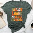 Fall In Love With Reading Book Autumn Pumpkins And Teachers Bella Canvas T-shirt Heather Mauve