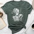 Skeleton Messy Bun Coffee Halloween Coffee Lover Mom Bella Canvas T-shirt Heather Mauve