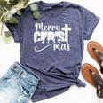 Merry Christ Mas Christian Christmas Jesus Christmas Family Bella Canvas T-shirt Heather Forest