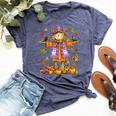 Scarecrow Autumn Fall Season Pumpkin Thanksgiving Halloween Bella Canvas T-shirt Heather Forest