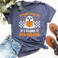 You Can't Scare Me I Teach 5Th Grade Retro Teacher Halloween Bella Canvas T-shirt Heather Navy
