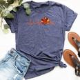 Ekg Heartbeat Turkey Nurse Nursing School Fall Thanksgiving Bella Canvas T-shirt Heather Navy