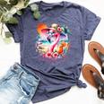 Flamingle All The Way Summer Cocktail Flamingo Summer Vibes Bella Canvas T-shirt Heather Navy