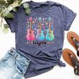 Girl Taylor First Name Personalized Groovy 80'S Pink Bella Canvas T-shirt Heather Navy
