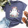 Halloween Ghost Flower Costume Girls Halloween Bella Canvas T-shirt Heather Navy