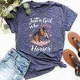 Just A Girl Who Loves Horses Vintage Horse Bella Canvas T-shirt Heather Navy