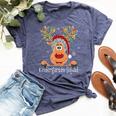 Kindergarten Squad Plaid Reindeer Santa Teacher Christmas Bella Canvas T-shirt Heather Navy