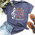 Music Teacher Kid National Hispanic Heritage Month Bella Canvas T-shirt Heather Navy