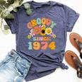 Retro Groovy Since 1974 Birthday 50 Years Old 50Th Birthday Bella Canvas T-shirt Heather Navy