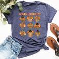 Speech Therapy Turkey Slp Speech Therapist Fall Thanksgiving Bella Canvas T-shirt Heather Navy