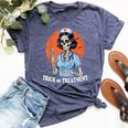 Trick Or Treatment Halloween Nurse Skeleton Ghost Bella Canvas T-shirt Heather Navy