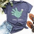 Turkey Glove Nurse Thanksgiving Bella Canvas T-shirt Heather Navy