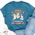 Everyone Communicates Differently Halloween Autism Teacher Bella Canvas T-shirt Heather Deep Teal