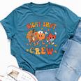 Fall Night Shift Crew Thanksgiving Pumpkin Retro Nurse Bella Canvas T-shirt Heather Deep Teal