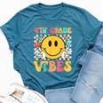 First Day Of School Fourth Grade Vibes Smiles Back To School Bella Canvas T-shirt Heather Deep Teal