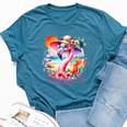 Flamingle All The Way Summer Cocktail Flamingo Summer Vibes Bella Canvas T-shirt Heather Deep Teal