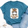 Friends Giving 2024 Thanksgiving Friendsgiving Messy Bun Bella Canvas T-shirt Heather Deep Teal