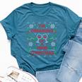 Wine Drinking Wine Lover Ugly Christmas Sweater Party Bella Canvas T-shirt Heather Deep Teal