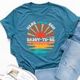Groovy Sunset Here Comes The Son Daddy To Be Father's Day Bella Canvas T-shirt Heather Deep Teal