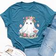 Halloween Ghost Flower Costume Girls Halloween Bella Canvas T-shirt Heather Deep Teal