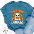 Read More Books Cute Booooks Ghost Pumpkin Teacher Halloween Bella Canvas T-shirt Heather Deep Teal